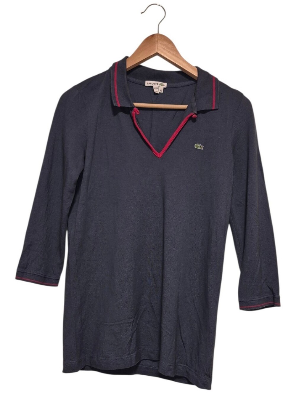 Lacoste 3/4-Sleeve Polo - Size 40/Med/8